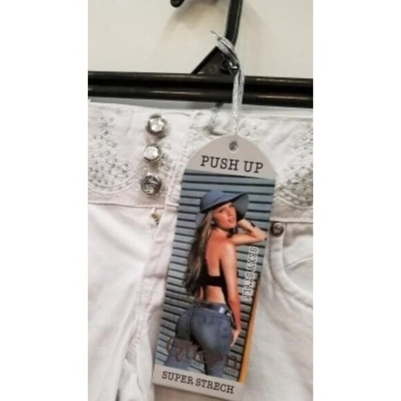 Queen Jeans Premium White Denim Push Up Style fllattering slimming tapered ankle - Picture 4 of 4